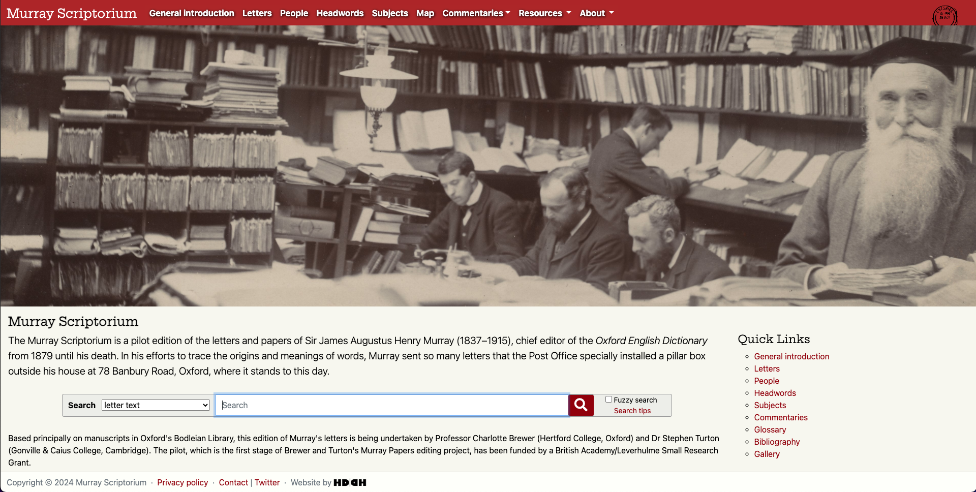 Research portal interface